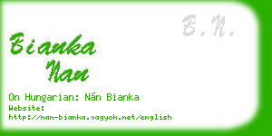 bianka nan business card