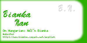 bianka nan business card